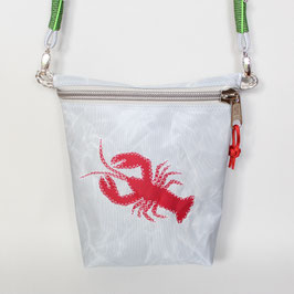 Kleine Tasche grau "Hummer" mit hellgrauem Tau