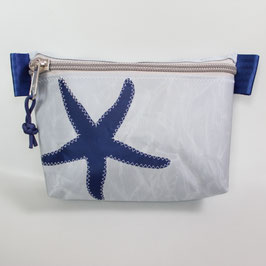 Segeltasche grau mit marineblauem Motiv