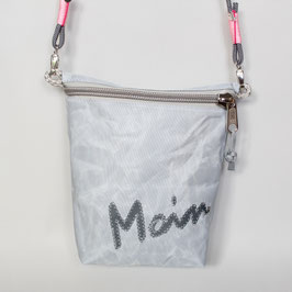 Kleine Tasche grau "Moin" mit grauem Tau