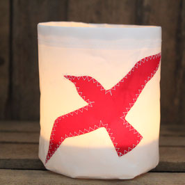 Kleines Windlicht "Möwe" rot