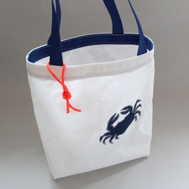 Mini-Shopper weiß "Krebs" in marineblau