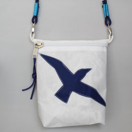Kleine Tasche weiß "Möwe" mit marineblauem Tau