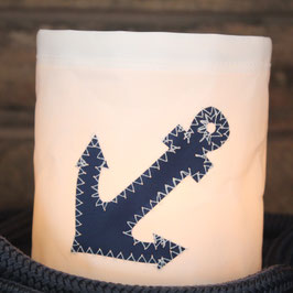 Kleines Windlicht "Anker" marineblau