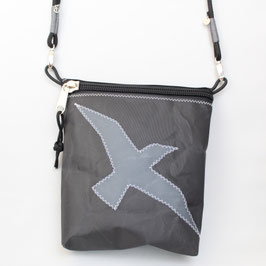Kleine Tasche schwarz "Möwe" mit schwarzem Tau