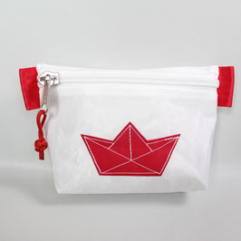 Segeltasche weiß mit rotem Motiv