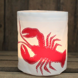 Kleines Windlicht "Lobster" rot