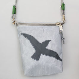 Kleine Tasche grau "Möwe" mit grauem Tau