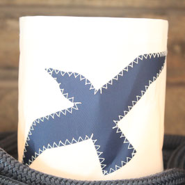 Kleines Windlicht "Möwe" marineblau