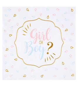 Servietten Girl or Boy (weiss/gold)