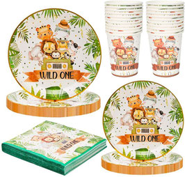 Partygeschirr Set, Zoo, 80-teilig, 20p