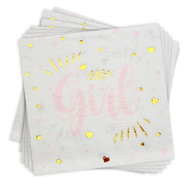 Servietten Baby Girl (weiss, gold)