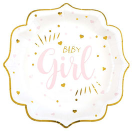 Baby Girl Teller (weiss/gold)