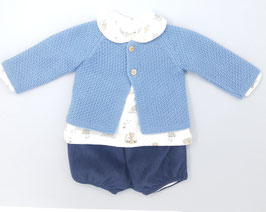Conjunto de pololo, camisa y rebeca. Ref. 533.1.