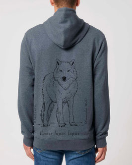 Unisex Hoodie "Wolf" in dark navy