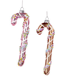 Candy Cane Glass 15cm (YA92039)