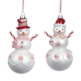 Glass Snowman Ornament 15cm(YA92515)