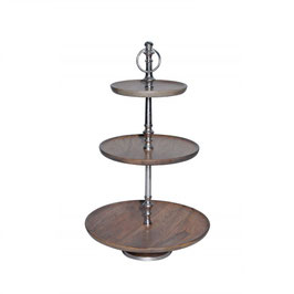 3 Etagen Kuchen Etagère Holz