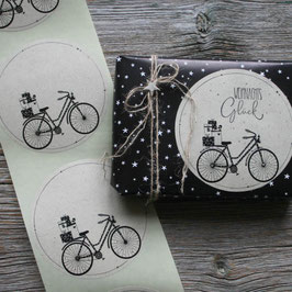 Klebe-Etikette "Weihnachtsvelo"