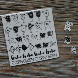 Kerzenstickerset "Hühnerhof"