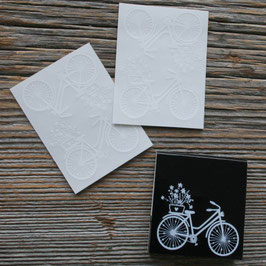 Aufkleberset "Fahrräder mini weiss"