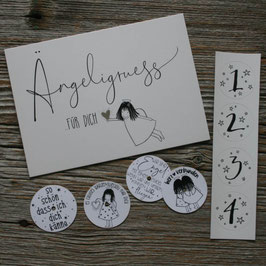 Teelichtbotschaften 4er-SET "Ängeligruess"