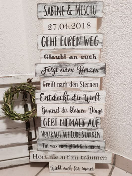 Hochzeitstafel - Geht euren Weg