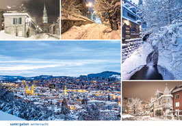 postkarte sankt gallen · winternacht