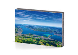 holzbild zürichsee imposante vogelperspektive