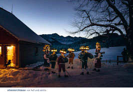 postkarte silvesterchläuse · vor hof und säntis