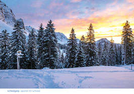 postkarte schwägalp spuren im schnee
