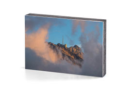 holzbild säntis im wolkenloch