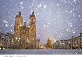 postkarte sankt gallen im schneegestöber