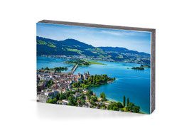 holzbild zürichsee imposante vogelperspektive