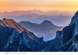 postkarte alpstein blick auf den hohen kasten