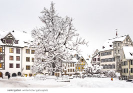 postkarte sankt gallen winterlicher gallusplatz