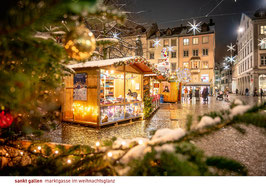 postkarte sankt gallen marktgasse im weihnachtsglanz