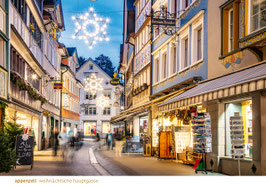 postkarte appenzell weihnächtliche hauptgasse