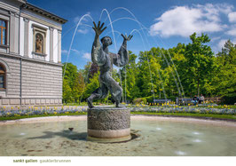 postkarte sankt gallen gauklerbrunnen