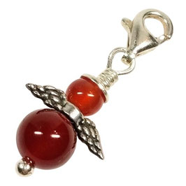 Karneol und 925 Silber Engel Charm