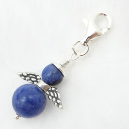 Sodalith und 925 Silber Engel Charm
