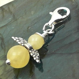 Calcit Orange und 925 Silber Engel Charm