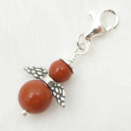 Jaspis rot und 925 Silber Engel Charm
