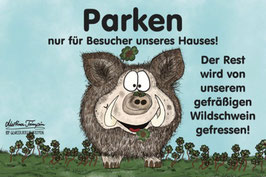 Garagenschild Wildschwein