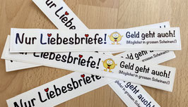 Briefschlitz-Aufkleber - Nur Liebesbriefe! - 1 Stück