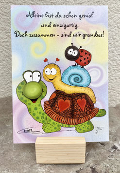 Postkärtle - 263 Alleine bist du schon genial ...