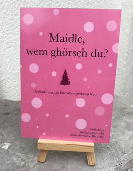 Postkarte Bläckforescht 05 - Maidle, wem ghörsch du?