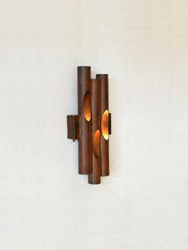 Brutalist copper wall light, 60s
