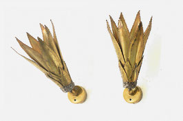 Pair of Aloe Vera wall lamps, Maison Jansen 70s.