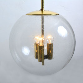 Glashütte Limburg hanging lamp, hand blown glass, 70s