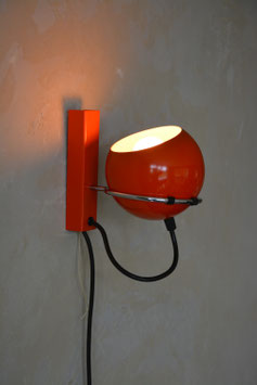Wandlamp oranje bol met chroom